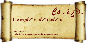 Csungán Árpád névjegykártya
