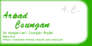 arpad csungan business card